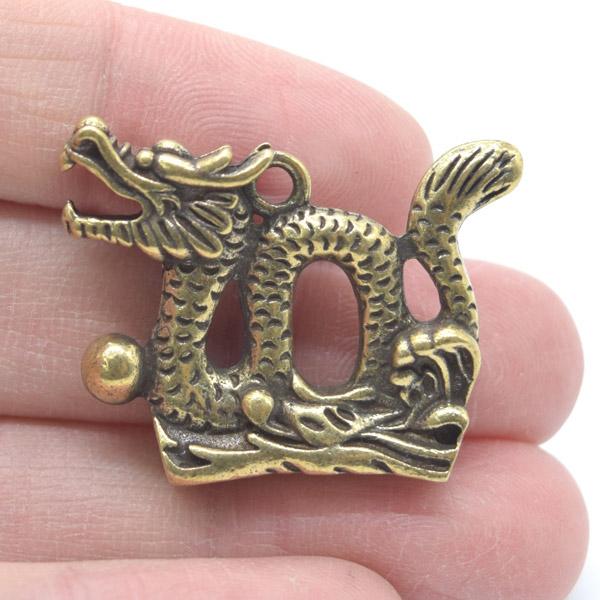 【メール便OK】 辰 龍の置物 ミニチュア 2.5cm 横長型 パーツアレンジ可能  金属製置物 四神 竜 |  | 04