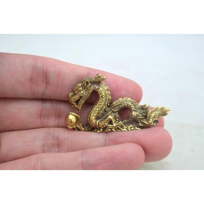 【メール便OK】 龍 ドラゴン ミニチュア 銅製置物 四神 東 守護神 |  | 03