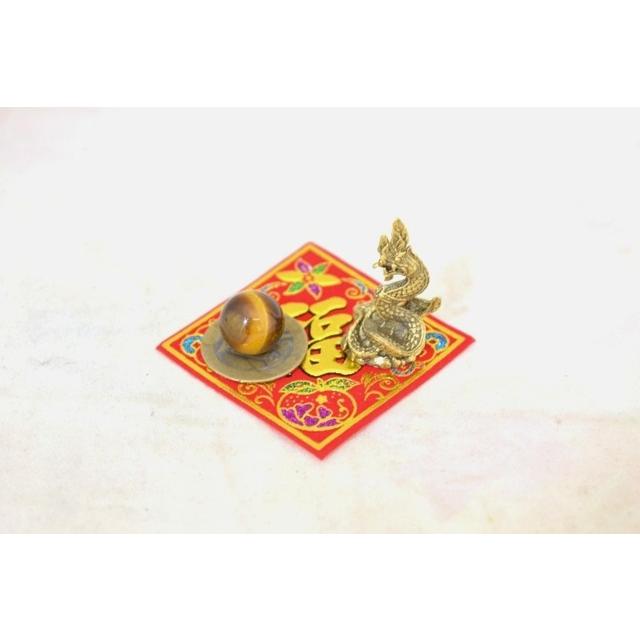 【メール便OK】 龍 ミニチュア風水セット 古銭 福飾り 選べる天然石 銅製置物 ナーガ |  | 04