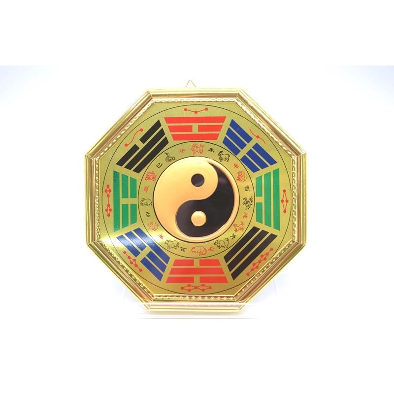 中国美術品　旧家蔵出　乾隆年製銘　太極八卦風水塗金盤　縁起物　金運UP 中国美術品 旧家蔵出 乾隆年製銘 太極八卦風水塗金盤 縁起物