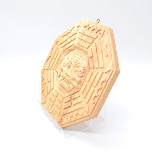 八卦 獅子 木製置物 23cm 桃木 気の安定盤 厄よけ お守り : 横浜中華街