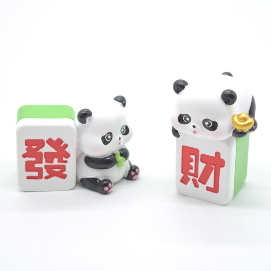パンダグッズ 2点セット 熊猫 置物 樹脂製 撥財 麻雀牌 6cm : 横浜中華