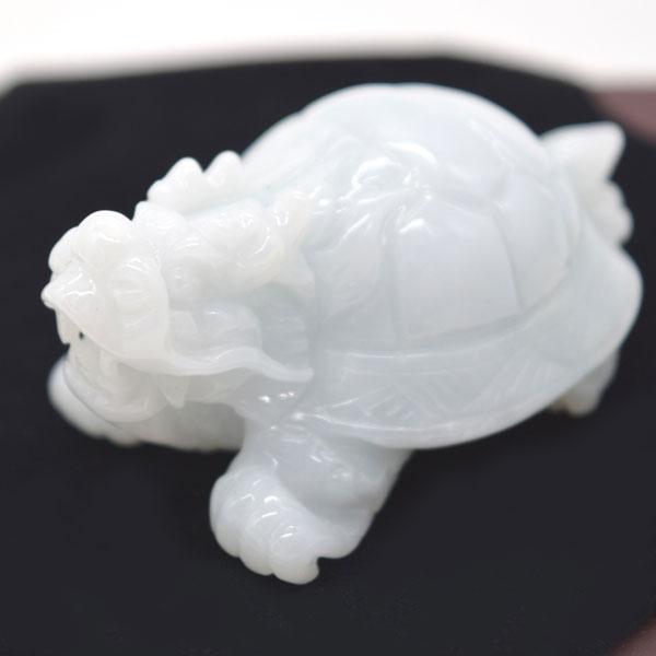 龍亀 ドラゴンタートル 翡翠 5.5cm 天然石製置物 小 ロングイ ジェード