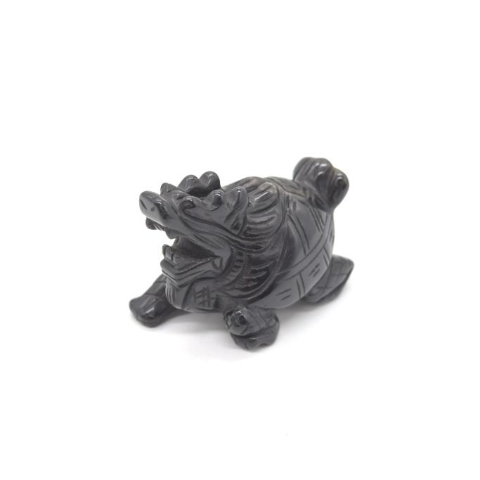 龍亀 ドラゴンタートル ロングイ オニキス 天然石製置物 商売繁盛 4.5