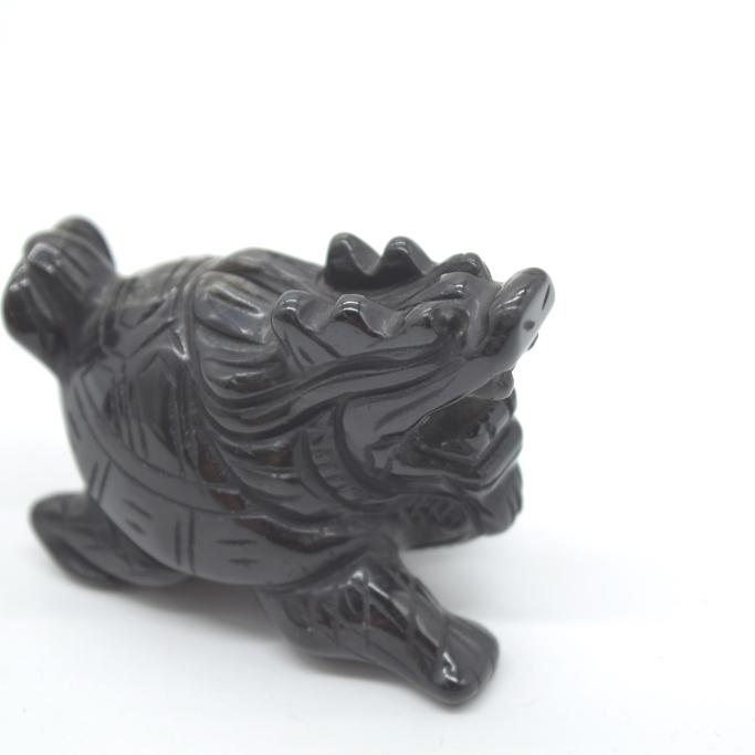 龍亀 ドラゴンタートル ロングイ オニキス 天然石製置物 商売繁盛 4.5