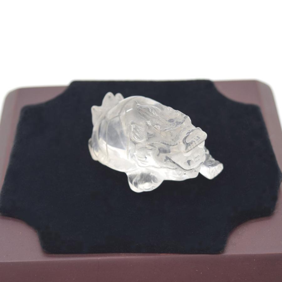 龍亀 ロングイの置物 水晶 3cm 天然石製 ドラゴンタートル クリスタル