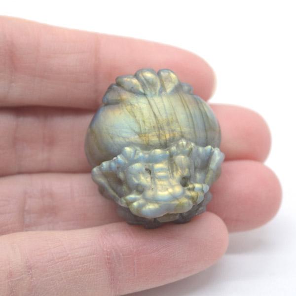 龍亀 ロングイの置物 ラブラドライト 2cm 天然石製 ドラゴンタートル 