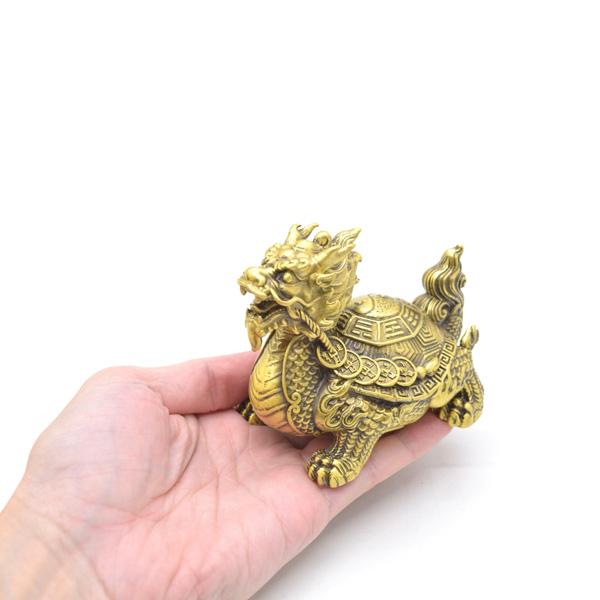 ドラゴンタートル 龍亀 ロングイ 置物 銅製 9cm 陰陽八卦甲羅 風水インテリア |  | 06