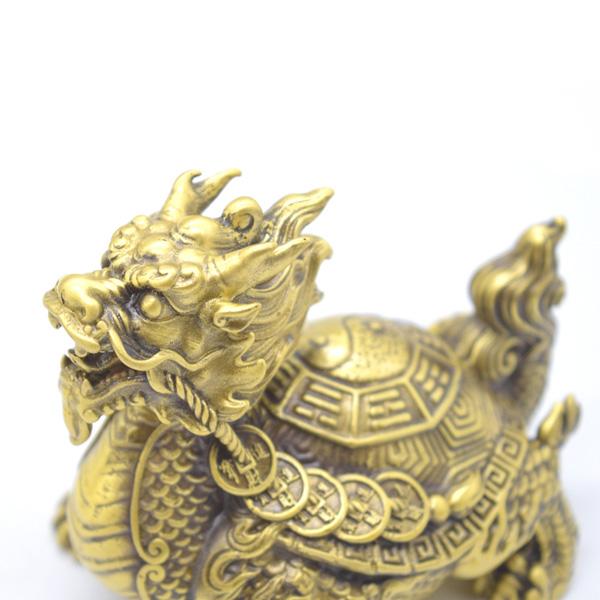 ドラゴンタートル 龍亀 ロングイ 置物 銅製 9cm 陰陽八卦甲羅 風水インテリア |  | 09