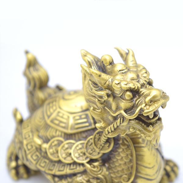 ドラゴンタートル 龍亀 ロングイ 置物 銅製 9cm 陰陽八卦甲羅 風水インテリア |  | 08