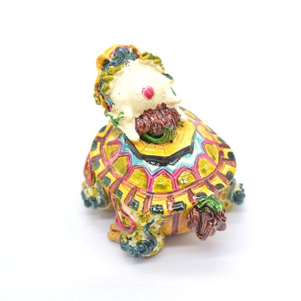 龍亀 ドラゴンタートル ロングイ カラフル 樹脂製置物 彩色済み 6.5cm