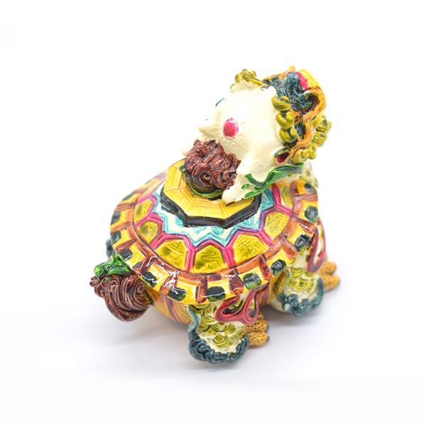 龍亀 ドラゴンタートル ロングイ カラフル 樹脂製置物 彩色済み 6.5cm