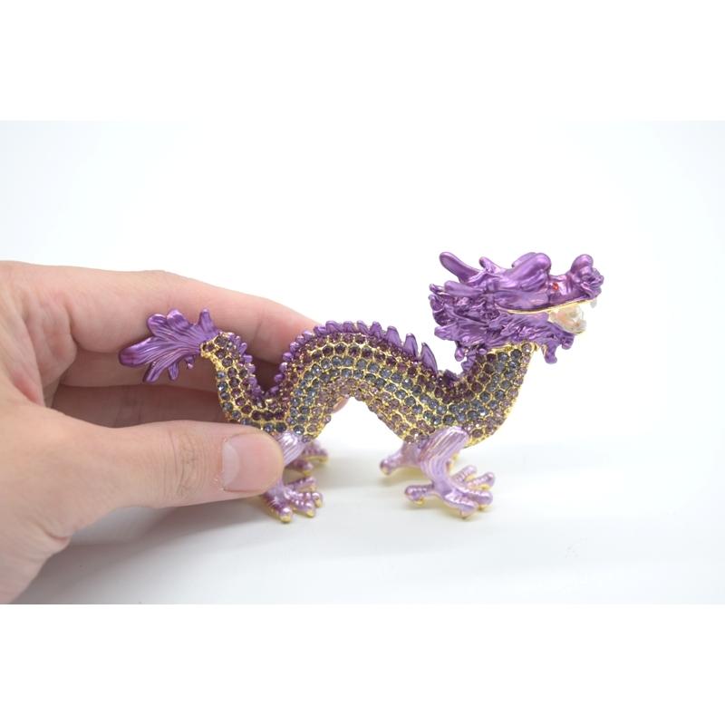 辰 龍の置物 七宝焼き 紫 6cm 五本爪 玄関 風水インテリア 竜 |  | 04