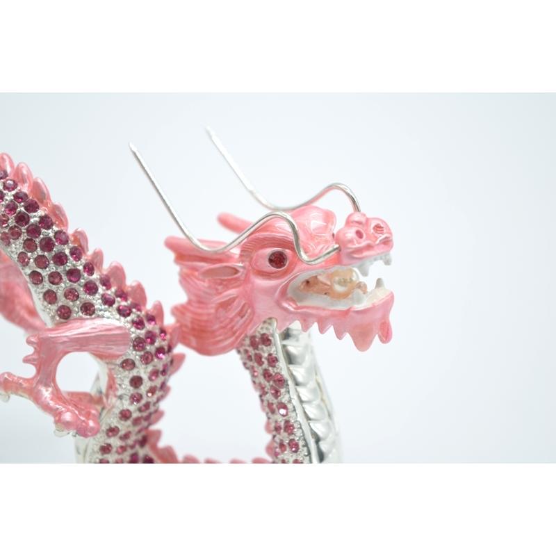 赤龍 七宝焼き ラインストーン付き 金属製置物 6cm 赤龍 七宝焼き ラインストーン付き 金属製置物 6cm