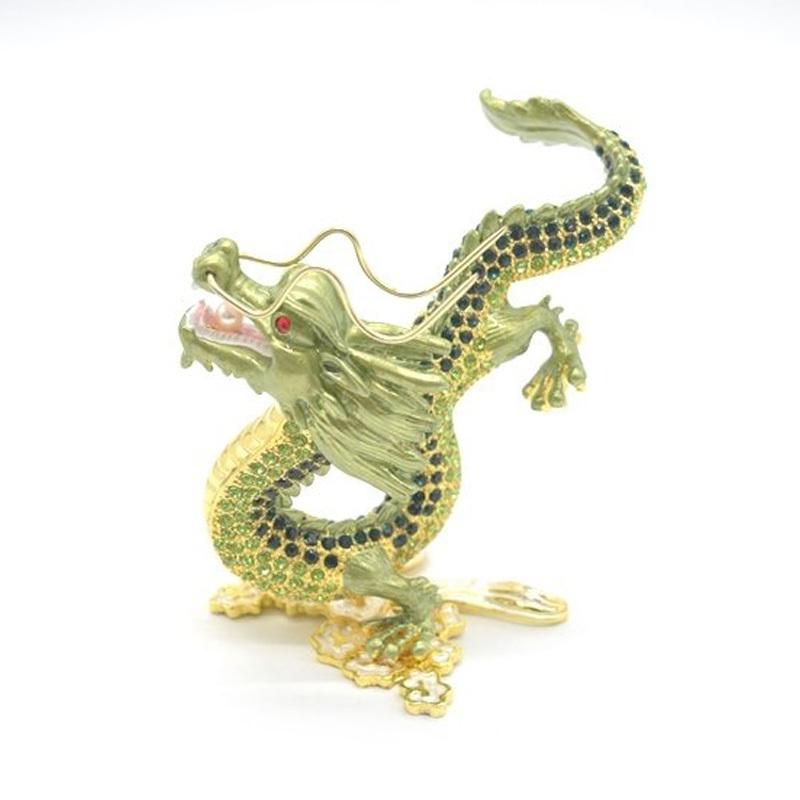 専用　淡路焼き緑釉龍図五枚セット 辰 龍の置物 七宝焼き 緑 12cm 五本爪 玄関 風水インテリア 竜 : 横浜