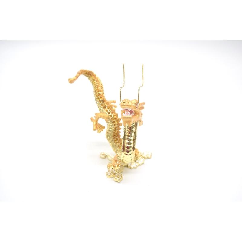 辰 龍の置物 七宝焼き 金色 12cm 五本爪 玄関 風水インテリア 竜 |  | 01