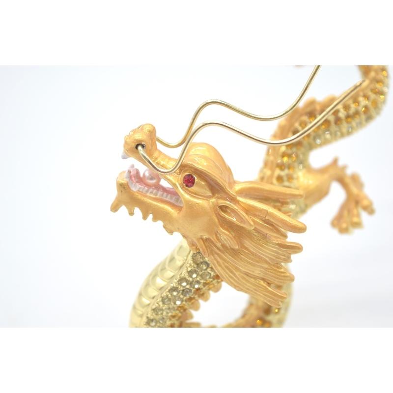 辰 龍の置物 七宝焼き 金色 12cm 五本爪 玄関 風水インテリア 竜 |  | 07