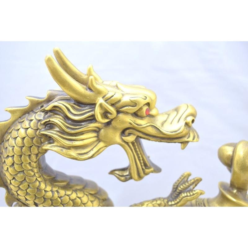 辰 龍の置物 銅製 瓢箪 26cm 大型 竜 ひょうたん 厄よけ 五本爪 辰 龍の置物 銅製 瓢箪 26cm 大型 竜 ひょうたん 厄よけ 五本爪
