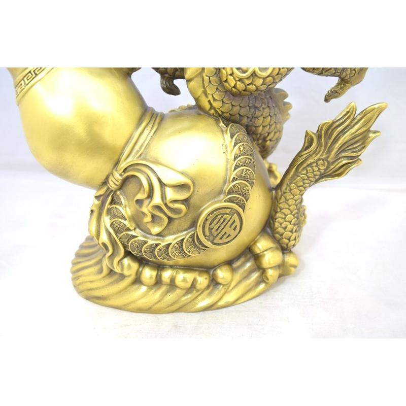辰 龍の置物 銅製 瓢箪 26cm 大型 竜 ひょうたん 厄よけ 五本爪 辰 龍の置物 銅製 瓢箪 26cm 大型 竜 ひょうたん 厄よけ 五本爪