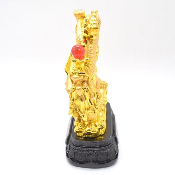 辰 龍の置物 8の字龍 鯉 24cm 樹脂製 8型 末広がり 如意宝珠 台座付き