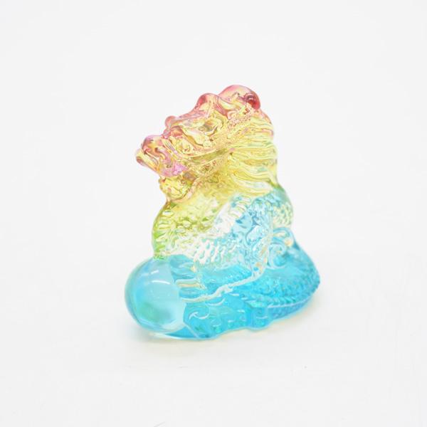 辰 龍の置物 半透明 樹脂製 5cm グラデーションカラー 竜 | 