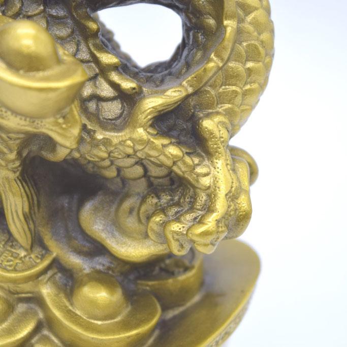 龍 ドラゴン 縦型 元宝台座 五本爪 銅製置物 22cm |  | 10