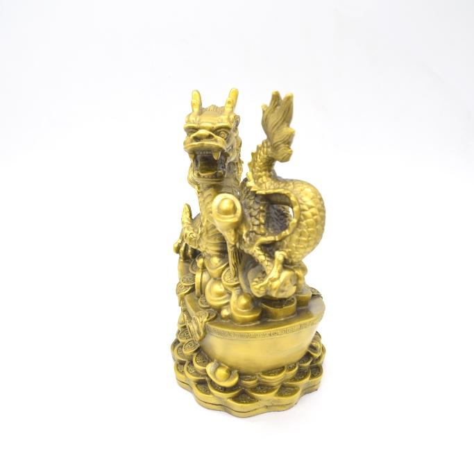 龍 ドラゴン 縦型 元宝台座 五本爪 銅製置物 22cm |  | 01