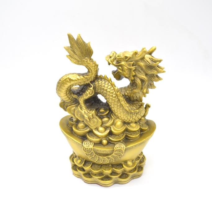 龍 ドラゴン 縦型 元宝台座 五本爪 銅製置物 22cm |  | 03