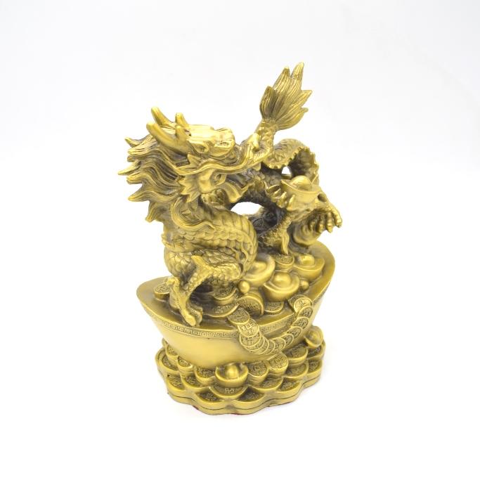 龍 ドラゴン 縦型 元宝台座 五本爪 銅製置物 22cm |  | 05