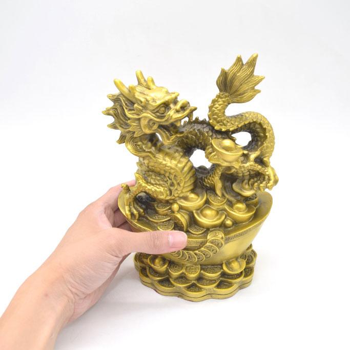 龍 ドラゴン 縦型 元宝台座 五本爪 銅製置物 22cm |  | 06