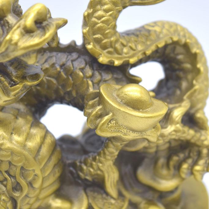 龍 ドラゴン 縦型 元宝台座 五本爪 銅製置物 22cm |  | 08