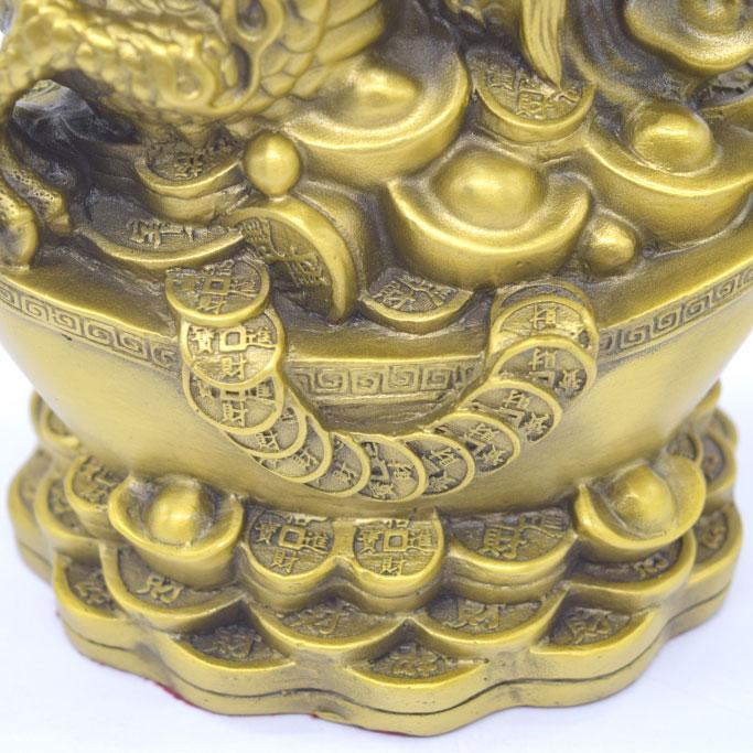 龍 ドラゴン 縦型 元宝台座 五本爪 銅製置物 22cm |  | 09