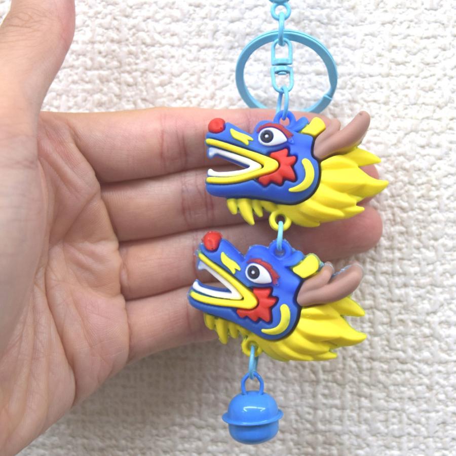 メール便OK】 龍のキーホルダー ラバーキーホルダー 龍頭 選べる二種類