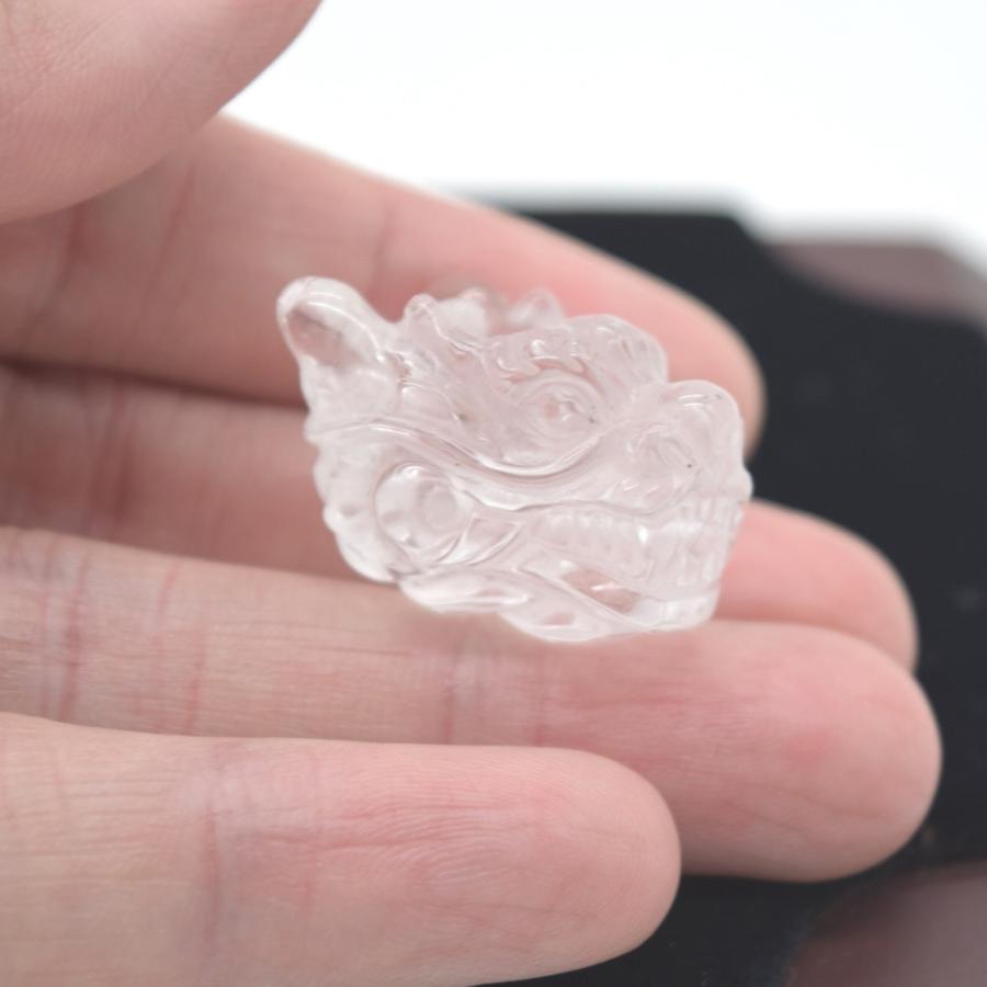辰 龍の置物 龍頭 水晶 彫刻 2cm 竜 天然石パーツ : 横浜中華街龍
