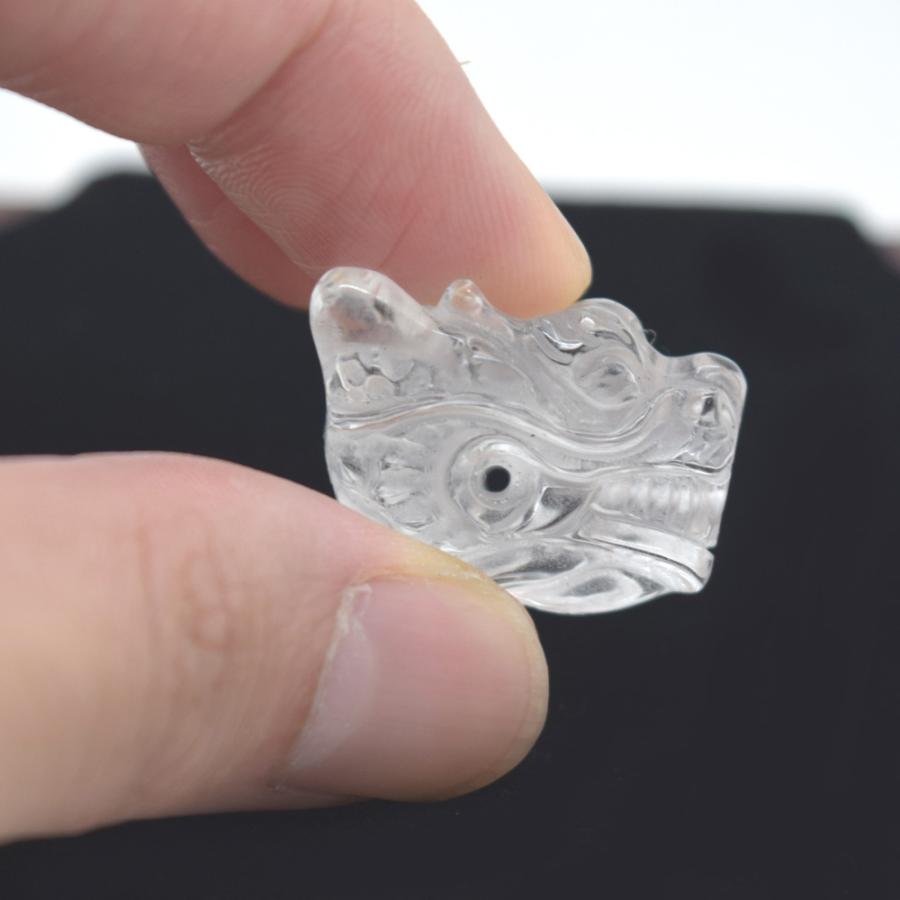 辰 龍の置物 龍頭 水晶 彫刻 2cm 竜 天然石パーツ : 横浜中華街龍