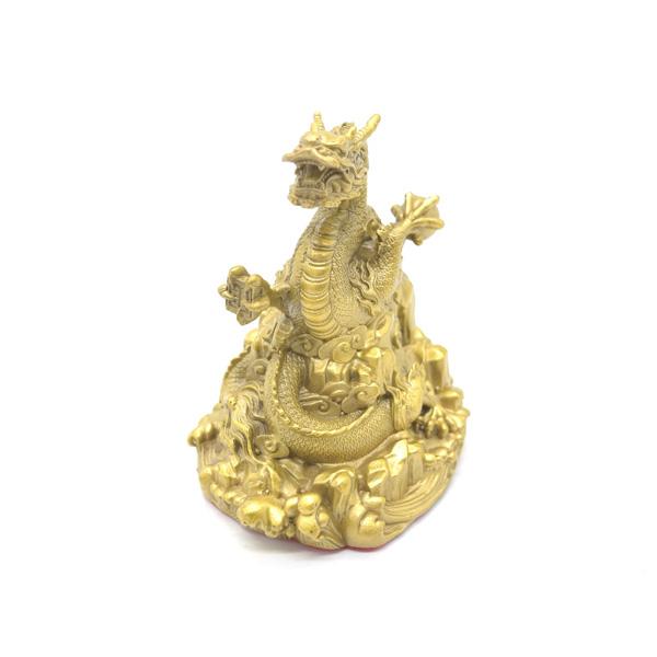 龍の置物 竜 縦型 10cm 銅製 五本爪 印 如意宝珠 ドラゴン |  | 04