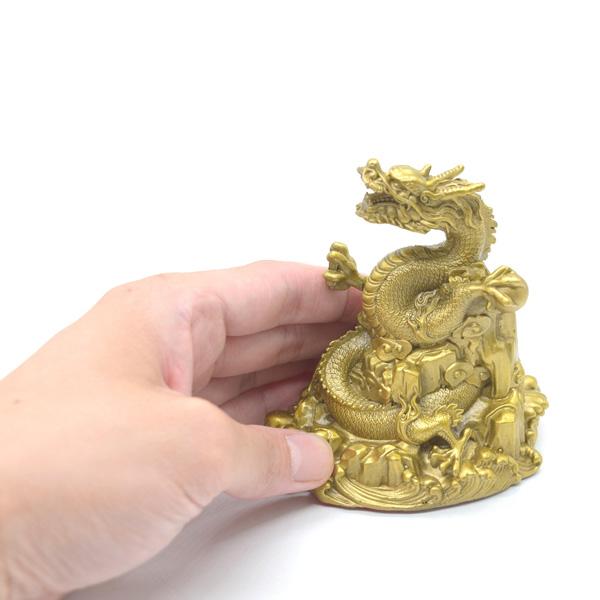 龍の置物 竜 縦型 10cm 銅製 五本爪 印 如意宝珠 ドラゴン |  | 05