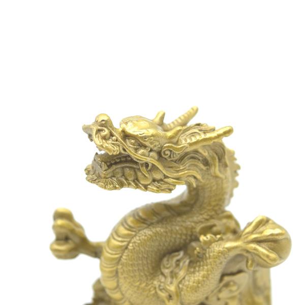 龍の置物 竜 縦型 10cm 銅製 五本爪 印 如意宝珠 ドラゴン |  | 06
