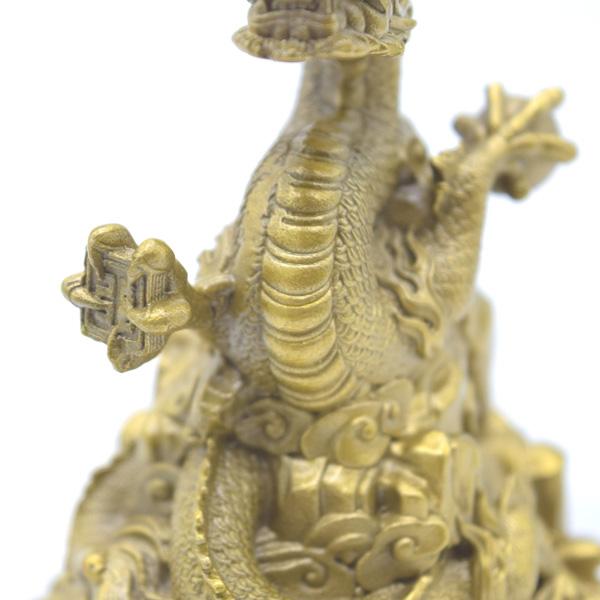 龍の置物 竜 縦型 10cm 銅製 五本爪 印 如意宝珠 ドラゴン |  | 08