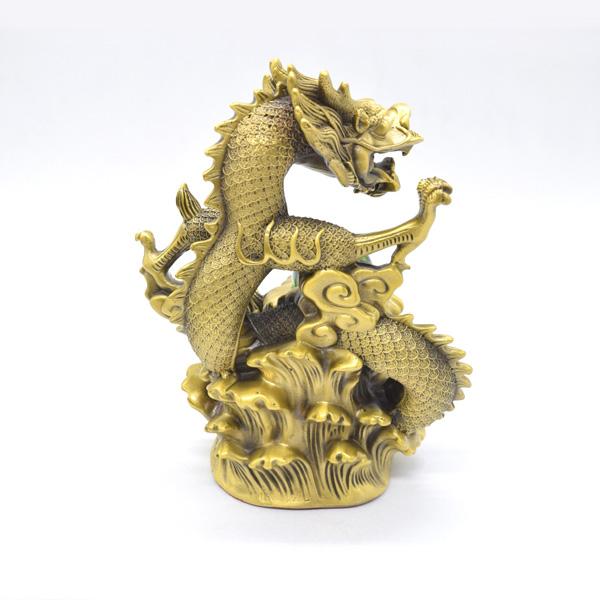 龍の置物 竜 縦型 21cm 銅製 五本爪 如意宝珠 ドラゴン |  | 03