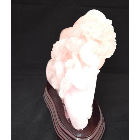 龍 高級置物 ローズクォーツ 紅水晶 |  | 01