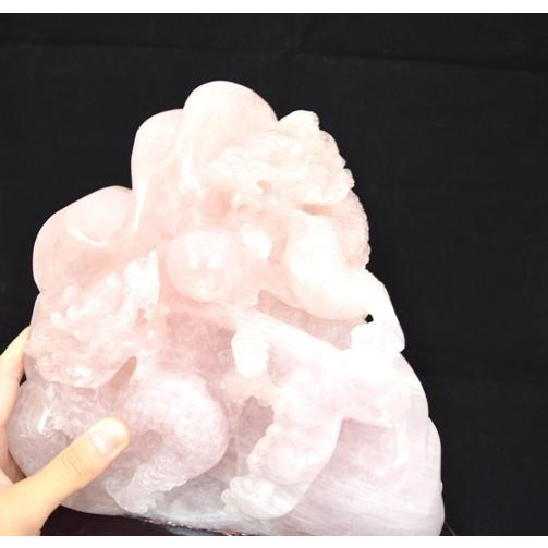 龍 高級置物 ローズクォーツ 紅水晶 |  | 03