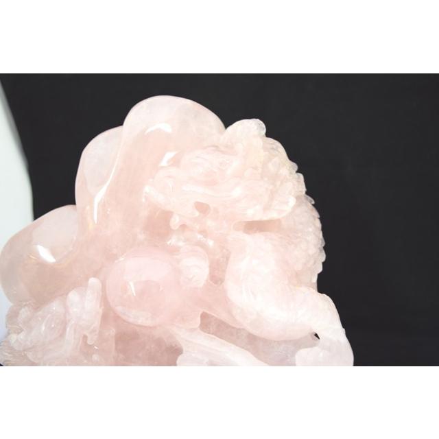 龍 高級置物 ローズクォーツ 紅水晶 |  | 04