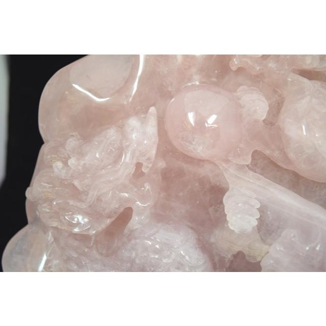 龍 高級置物 ローズクォーツ 紅水晶 |  | 05