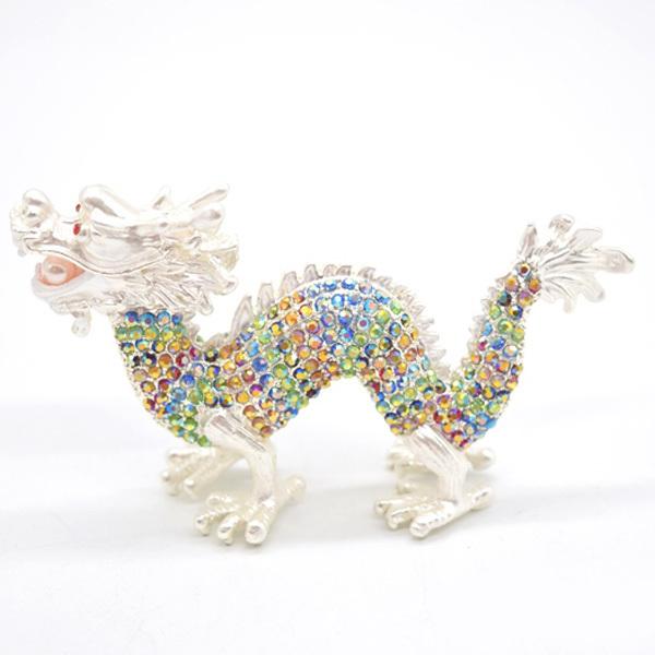 辰 龍の置物 七宝焼き 白 カラフル 6cm 五本爪 玄関 風水インテリア 竜 |  | 01