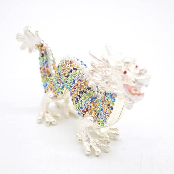 辰 龍の置物 七宝焼き 白 カラフル 6cm 五本爪 玄関 風水インテリア 竜 |  | 05