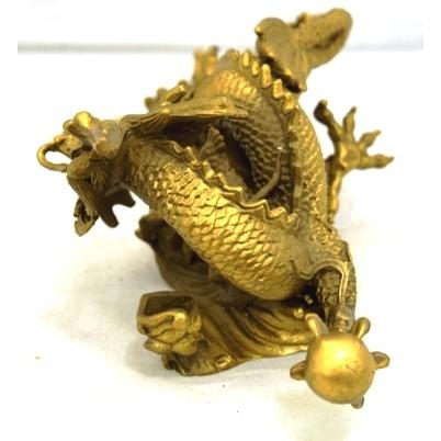 辰 龍の置物 銅製 左向き 9.5cm 竜 見返り 振り向き : 横浜中華