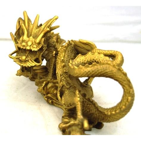 辰 龍の置物 銅製 右向き 9.5cm 竜 見返り 振り向き : 横浜中華