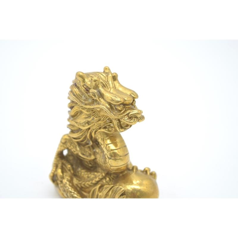 龍の置物 龍 銅製置物 如意宝珠 8cm : 横浜中華街龍 - 通販