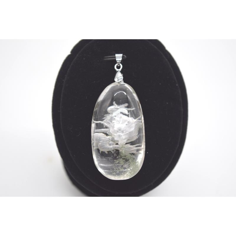 高品質　水晶　彫物宝具ペンダント 鳳凰彫り！水晶ペンダント トップ☆特価奉仕品♪ - 水晶・天然石